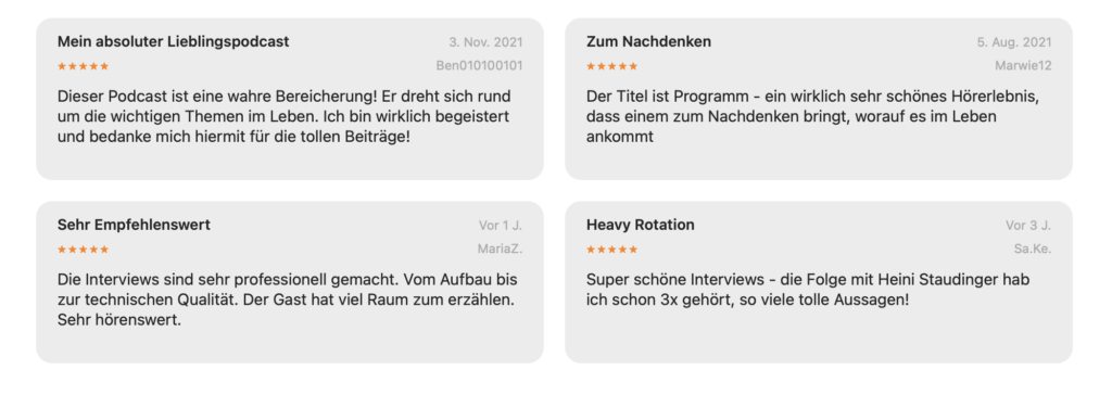 Apple Podcast Rezensionen